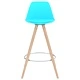 Бар табуретки, 2 бр, сини, PP и буково дърво масив
