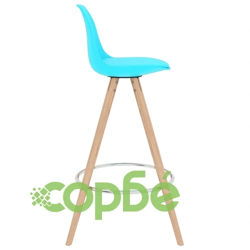 Бар табуретки, 2 бр, сини, PP и буково дърво масив ➤ топ цена ➤ sorbe.bg