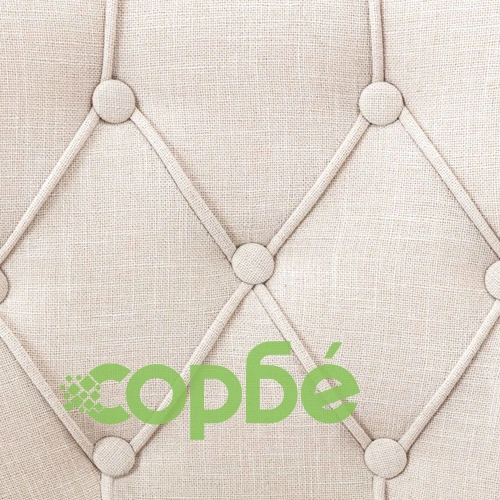 Трапезни столове, 2 бр, бежови, текстил ➤ топ цена ➤ sorbe.bg