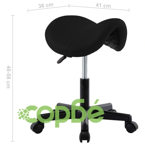 Работна табуретка, черна, изкуствена кожа ➤ топ цена ➤ sorbe.bg