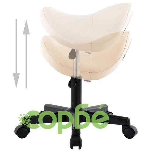 Работна табуретка, кремава, изкуствена кожа ➤ топ цена ➤ sorbe.bg