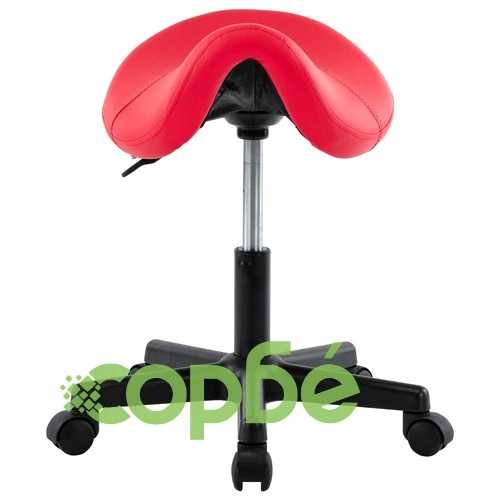 Работна табуретка, червена, изкуствена кожа ➤ топ цена ➤ sorbe.bg