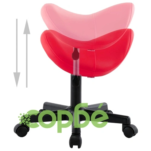 Работна табуретка, червена, изкуствена кожа ➤ топ цена ➤ sorbe.bg