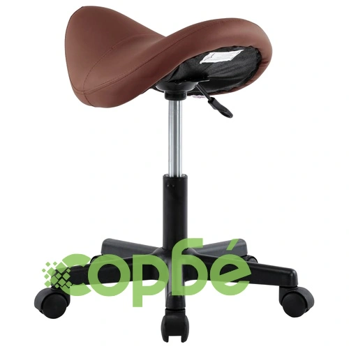 Работна табуретка, кафява, изкуствена кожа ➤ топ цена ➤ sorbe.bg