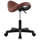 Работна табуретка, кафява, изкуствена кожа