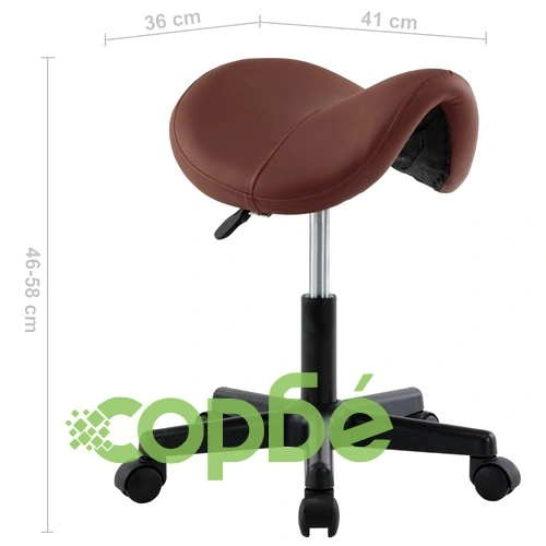 Работна табуретка, кафява, изкуствена кожа ➤ топ цена ➤ sorbe.bg