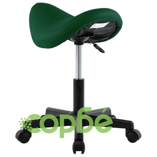 Работна табуретка, зелена, изкуствена кожа ➤ топ цена ➤ sorbe.bg