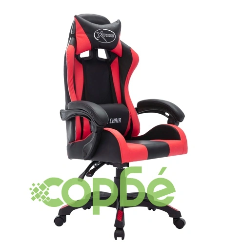 Геймърски стол RGB LED осветление червено/черно изкуствена кожа ➤ топ цена ➤ sorbe.bg