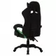 Геймърски стол RGB LED осветление зелено/черно изкуствена кожа