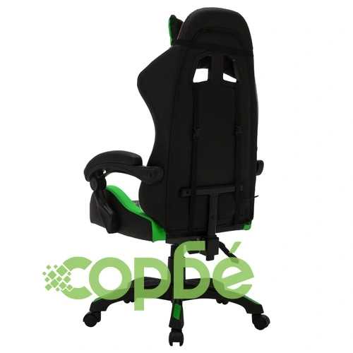 Геймърски стол RGB LED осветление зелено/черно изкуствена кожа ➤ топ цена ➤ sorbe.bg