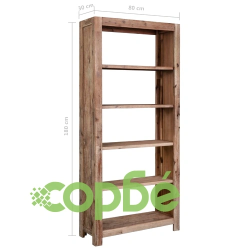 Етажерка за книги, 80x30x170 cм, акациево дърво масив ➤ топ цена ➤ sorbe.bg
