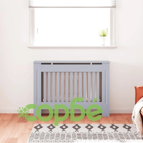 Параван за радиатор, антрацит, 112x19x81,5 см, МДФ ➤ топ цена ➤ sorbe.bg