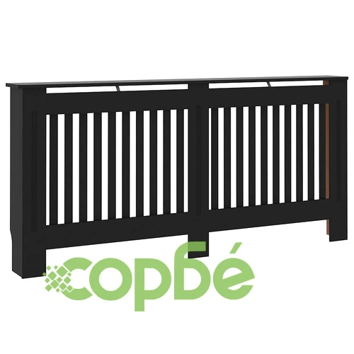 Параван за радиатор, черен, 172x19x81,5 см, МДФ ➤ топ цена ➤ sorbe.bg