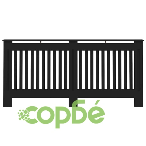 Параван за радиатор, черен, 172x19x81,5 см, МДФ ➤ топ цена ➤ sorbe.bg