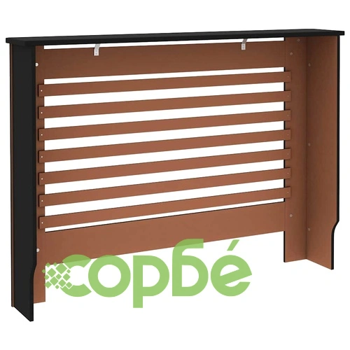 Параван за радиатор, черен, 112x19x81,5 см, МДФ ➤ топ цена ➤ sorbe.bg