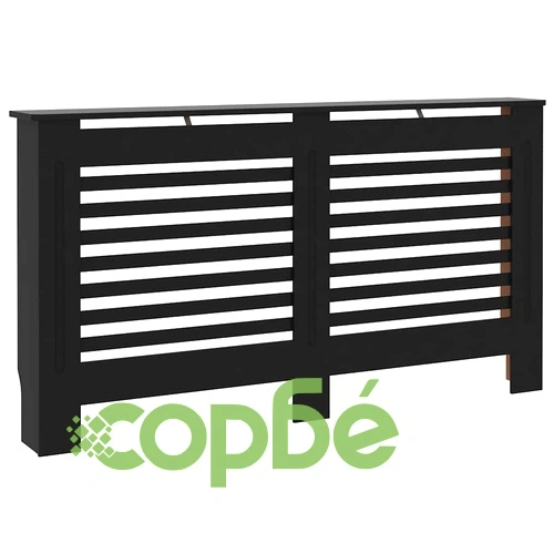 Параван за радиатор, черен, 152x19x81,5 см, МДФ ➤ топ цена ➤ sorbe.bg