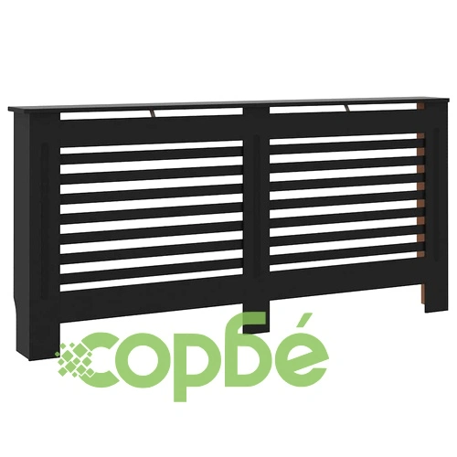 Параван за радиатор, черен, 172x19x81,5 см, МДФ ➤ топ цена ➤ sorbe.bg