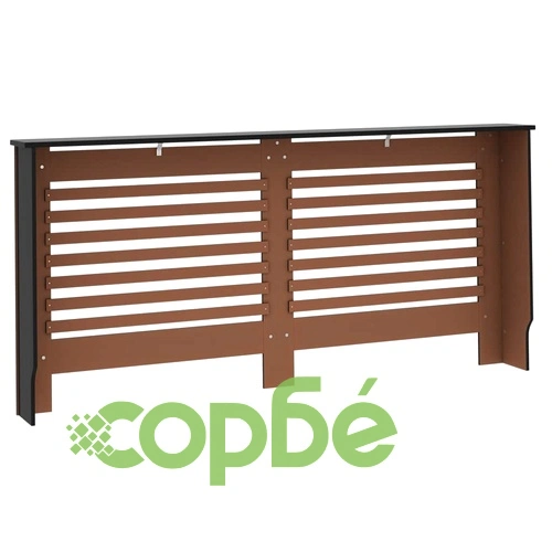 Параван за радиатор, черен, 172x19x81,5 см, МДФ ➤ топ цена ➤ sorbe.bg