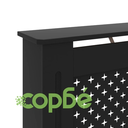 Параван за радиатор, черен, 152x19x81,5 см, МДФ ➤ топ цена ➤ sorbe.bg