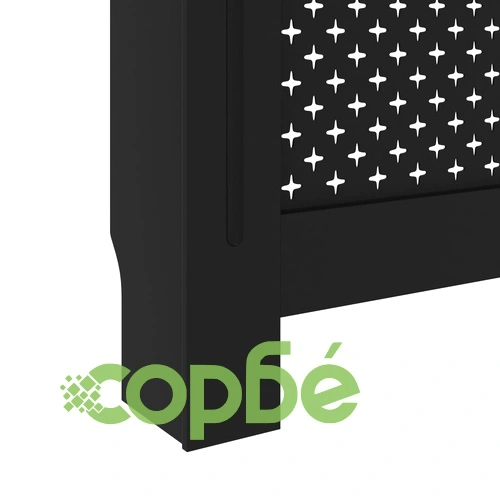 Параван за радиатор, черен, 152x19x81,5 см, МДФ ➤ топ цена ➤ sorbe.bg