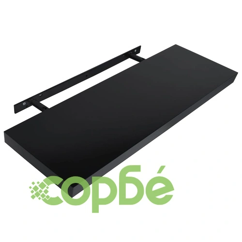 Окачени стенни рафтове, 2 бр, черни, 120x20x3,8 см ➤ топ цена ➤ sorbe.bg