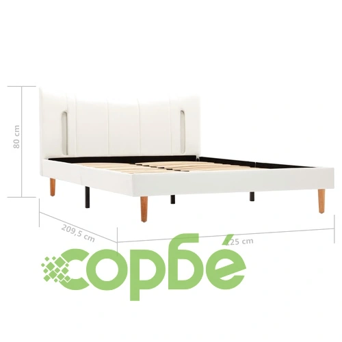 Рамка за легло с LED, бяла, изкуствена кожа, 120x200 cм ➤ топ цена ➤ sorbe.bg
