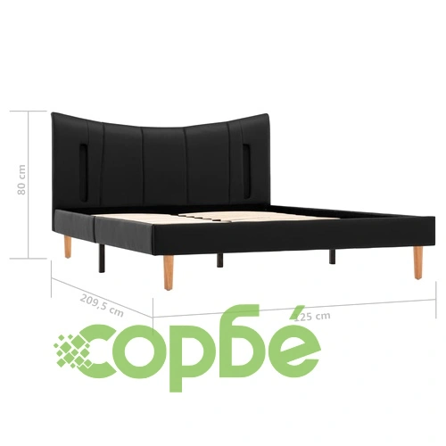 Рамка за легло с LED, черна, изкуствена кожа, 120x200 cм ➤ топ цена ➤ sorbe.bg