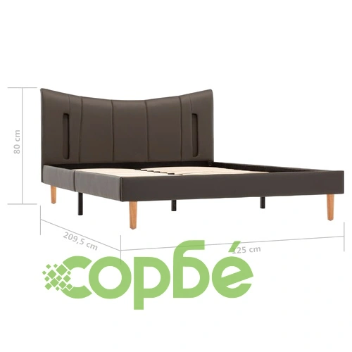 Рамка за легло с LED, антрацит, изкуствена кожа, 120x200 cм ➤ топ цена ➤ sorbe.bg