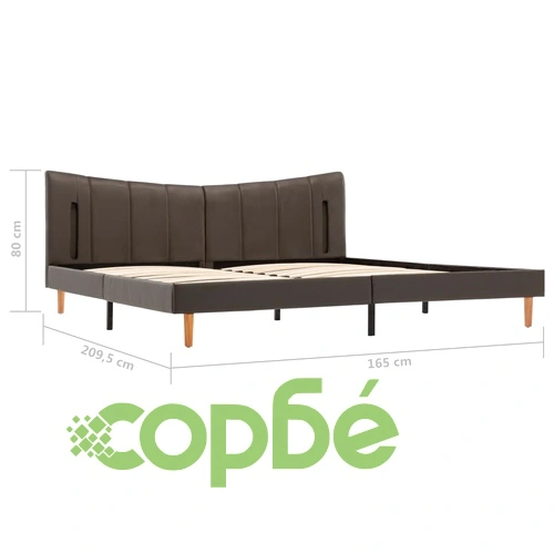 Рамка за легло с LED, антрацит, изкуствена кожа, 160x200 cм ➤ топ цена ➤ sorbe.bg