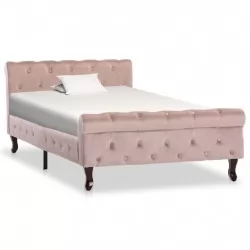 Рамка за легло, розова, кадифе, 100x200 см