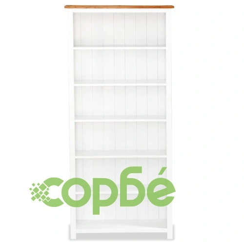 Библиотека с 6 рафта, 80x22,5x170 см, дъбов масив ➤ топ цена ➤ sorbe.bg