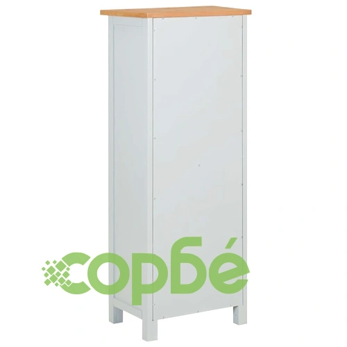 Висок шкаф с чекмеджета, 45x32x115 см, дъбов масив ➤ топ цена ➤ sorbe.bg