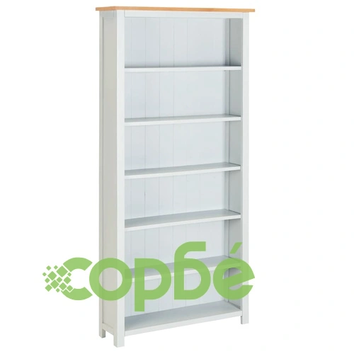 Библиотека с 6 рафта, 80x22,5x170 см, дъбов масив ➤ топ цена ➤ sorbe.bg