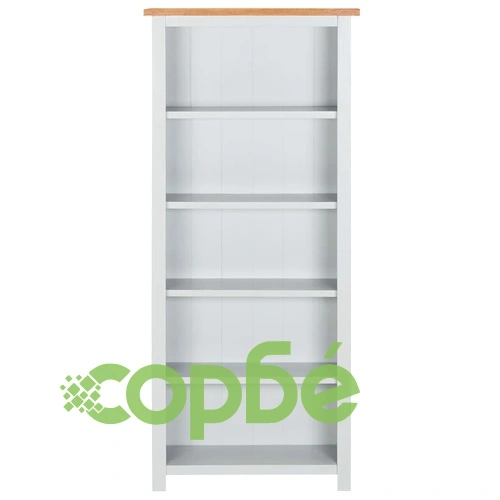 Библиотека с 5 рафта, 60x22,5x140 см, дъбов масив ➤ топ цена ➤ sorbe.bg