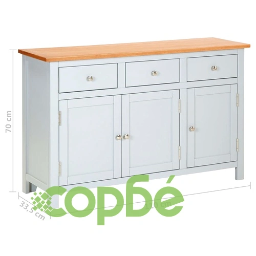 Бюфет, 110x33,5x70 см, дъбово дърво масив ➤ топ цена ➤ sorbe.bg