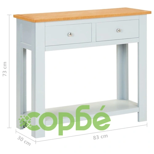 Конзолна маса, 83х30х73 см, дъбово дърво масив  ➤ топ цена ➤ sorbe.bg