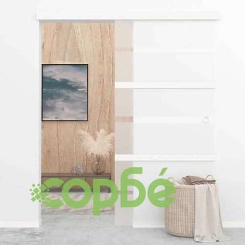 Плъзгаща се врата ESG стъкло и алуминий 102,5x212 см сребриста ➤ топ цена ➤ sorbe.bg