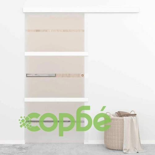 Плъзгаща се врата ESG стъкло и алуминий 102,5x212 см сребриста ➤ топ цена ➤ sorbe.bg