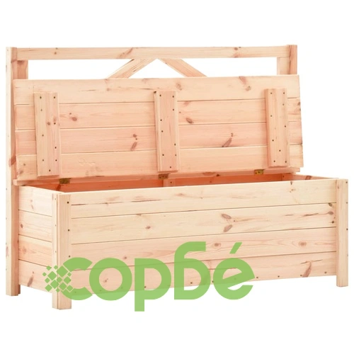 Пейка с място за съхранение, 120 см, бор масив ➤ топ цена ➤ sorbe.bg