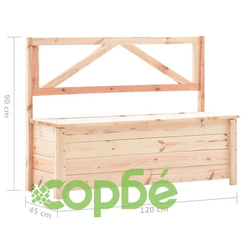 Пейка с място за съхранение, 120 см, бор масив ➤ топ цена ➤ sorbe.bg