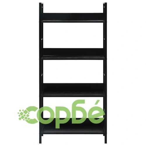 Библиотека с 4 рафта, черна, 60x27,6x124,5 см, инженерно дърво ➤ топ цена ➤ sorbe.bg