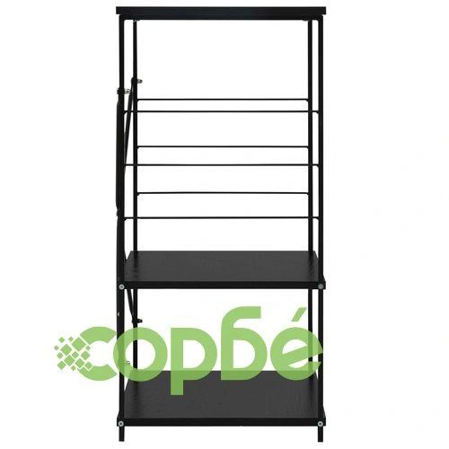 Шкаф за микровълнова, черен, 60x39,6x79,5 см, инженерно дърво ➤ топ цена ➤ sorbe.bg