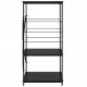 Шкаф за микровълнова, черен, 60x39,6x79,5 см, ПДЧ