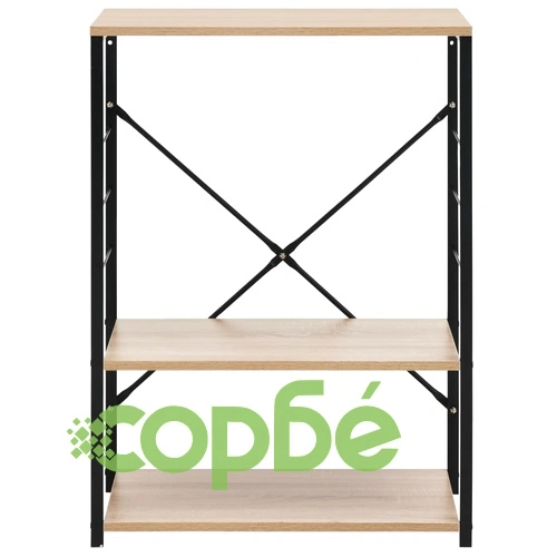 Шкаф за микровълнова черно и дъб 60x39,6x79,5см инженерно дърво ➤ топ цена ➤ sorbe.bg