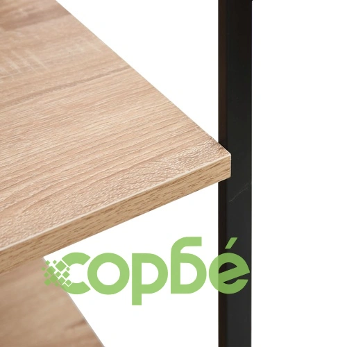 Шкаф за микровълнова черно и дъб 60x39,6x79,5см инженерно дърво ➤ топ цена ➤ sorbe.bg