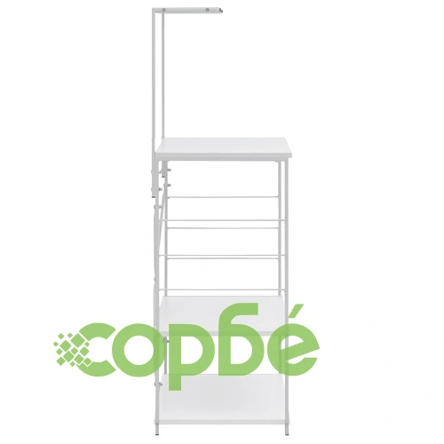 Шкаф за микровълнова, бял, 60x39,6x123 см, инженерно дърво ➤ топ цена ➤ sorbe.bg