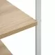 Шкаф за микровълнова, бяло и дъб, 60x39,6x123 см, ПДЧ