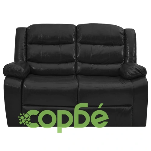2-местен диван реклайнер, черен, изкуствена кожа ➤ топ цена ➤ sorbe.bg