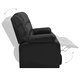 2-местен диван реклайнер, черен, изкуствена кожа
