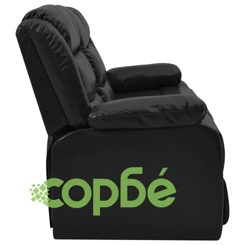 3-местен диван реклайнер, черен, изкуствена кожа ➤ топ цена ➤ sorbe.bg